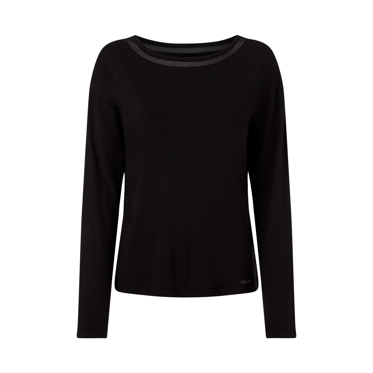 Calvin Klein Wide Neck bluse, sort