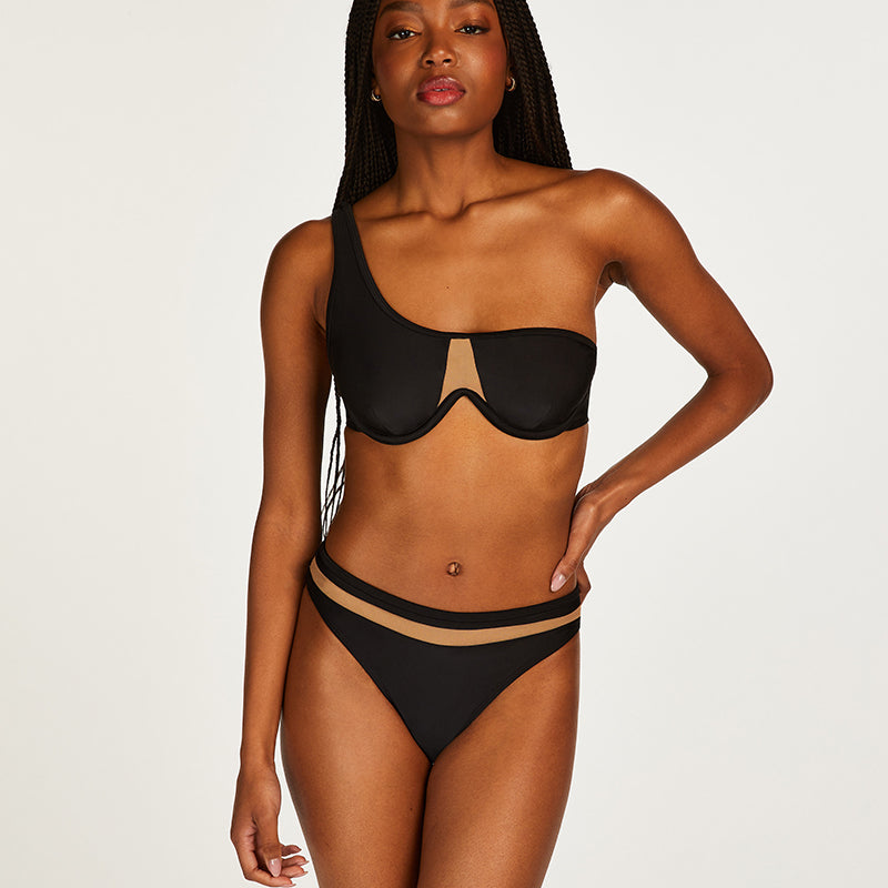 Hunkemöller Belize mesh bikini top, sort