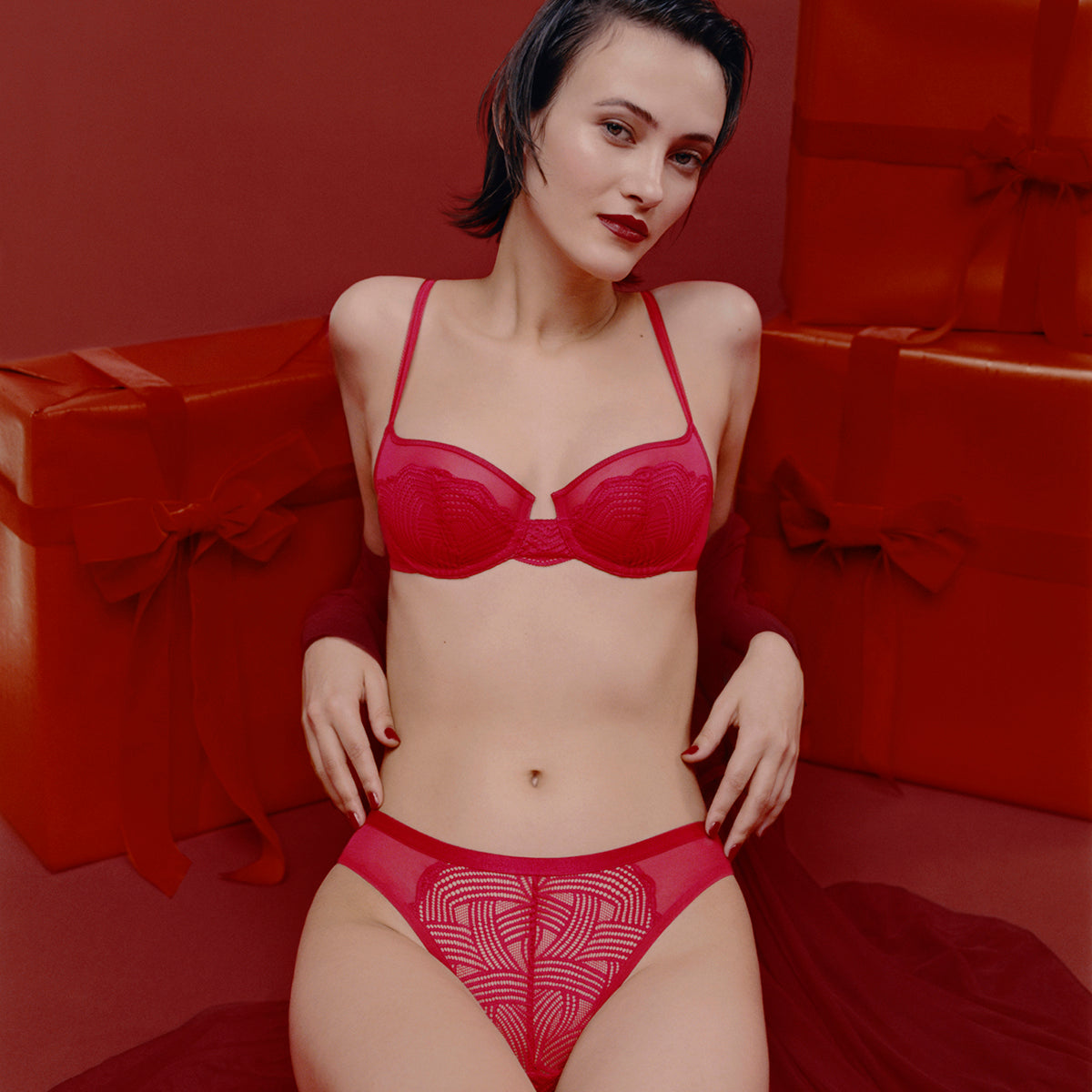 Triumph Delightful Spotlight Brazilian g-streng, rød