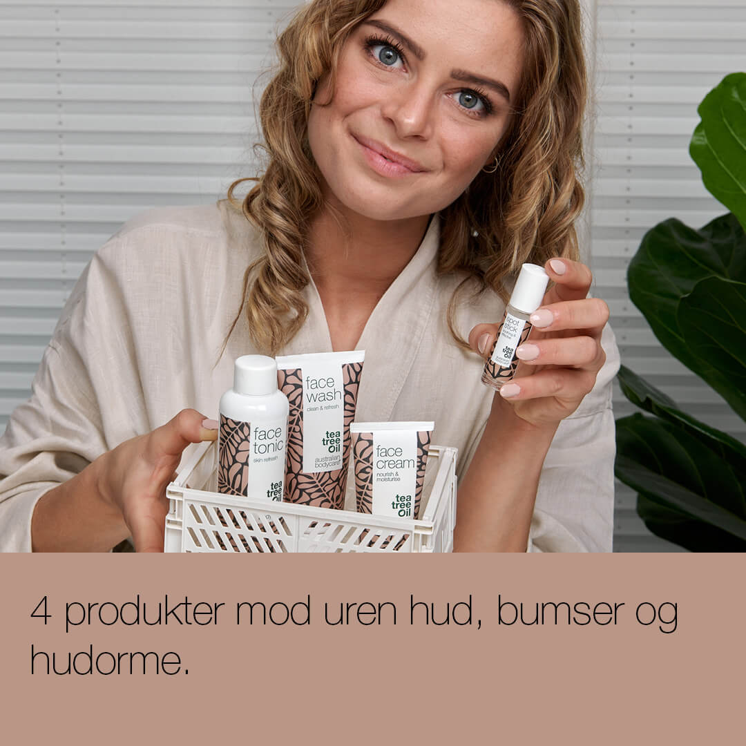 Ansigtspakke til uren hud — 4 renseprodukter mod bumser, hudorme og fedtet hud