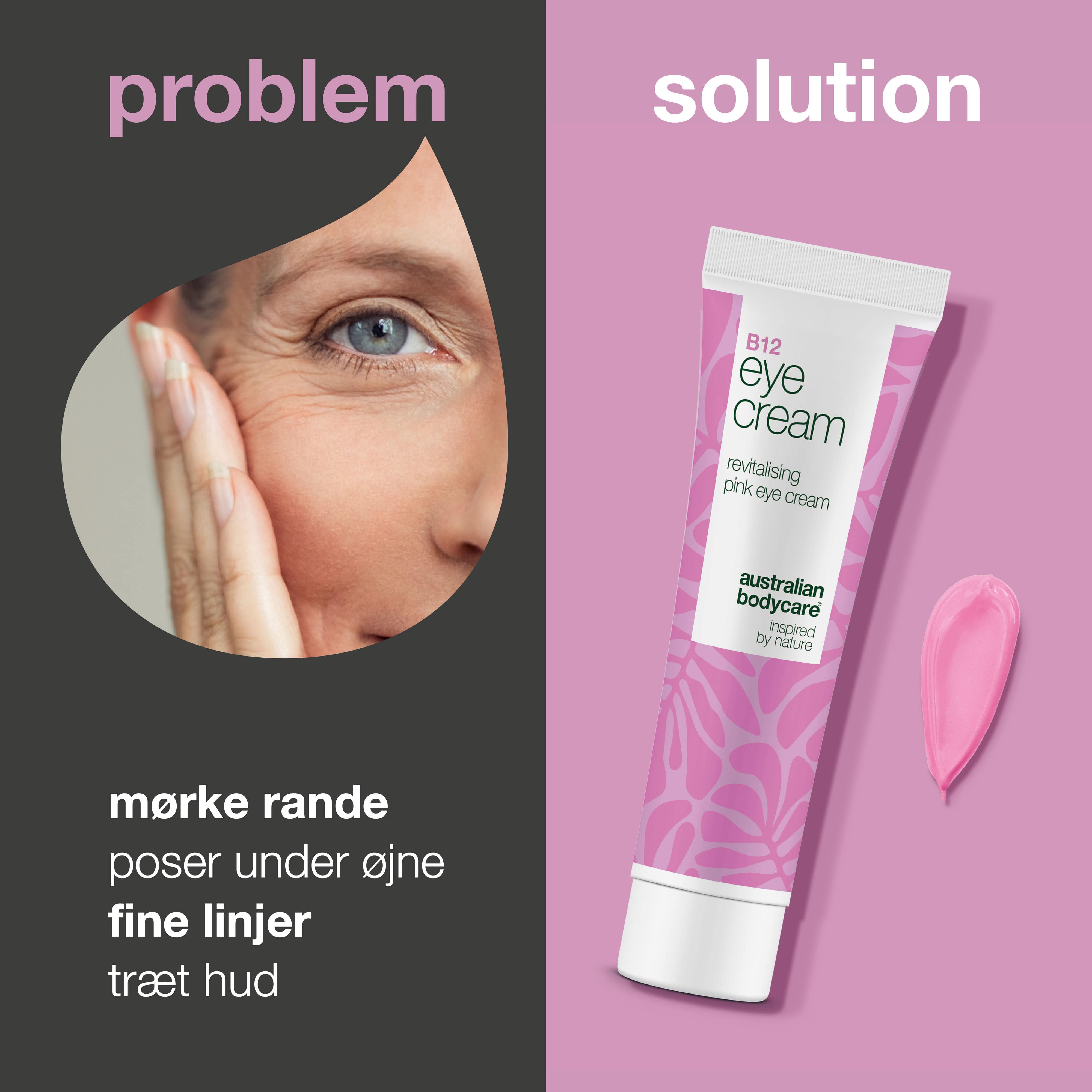 B12 Øjencreme mod poser, mørke rander og fine linjer — B12 øjencreme, der effektivt reducerer poser, mørke rande og fine linjer. Fugtgivende og opstrammende.