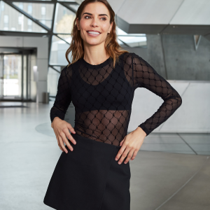Hype The Detail Mesh bluse, sort
