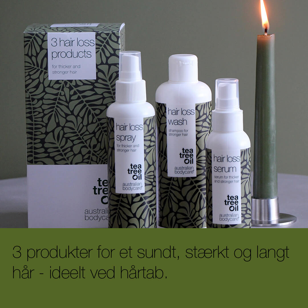 Pakke til hårtab og tyndt hår — Hårtabsprodukter med Biotin, Tea Tree Oil og Capilia Longa