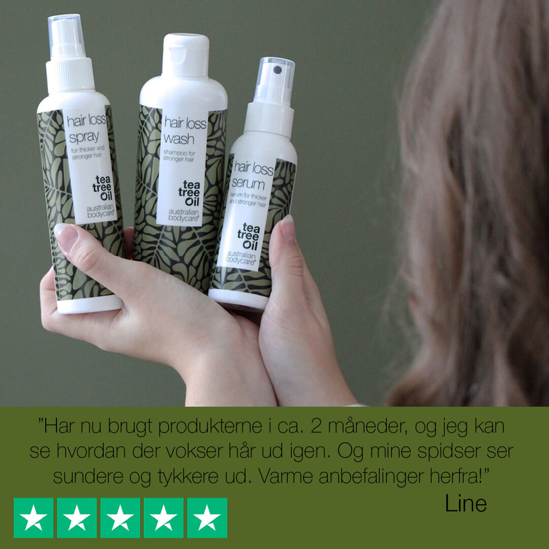 Pakke til hårtab og tyndt hår — Hårtabsprodukter med Biotin, Tea Tree Oil og Capilia Longa