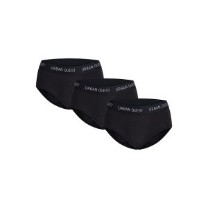 Urban Quest 3-Pack Bamboo hipster trusse, sort