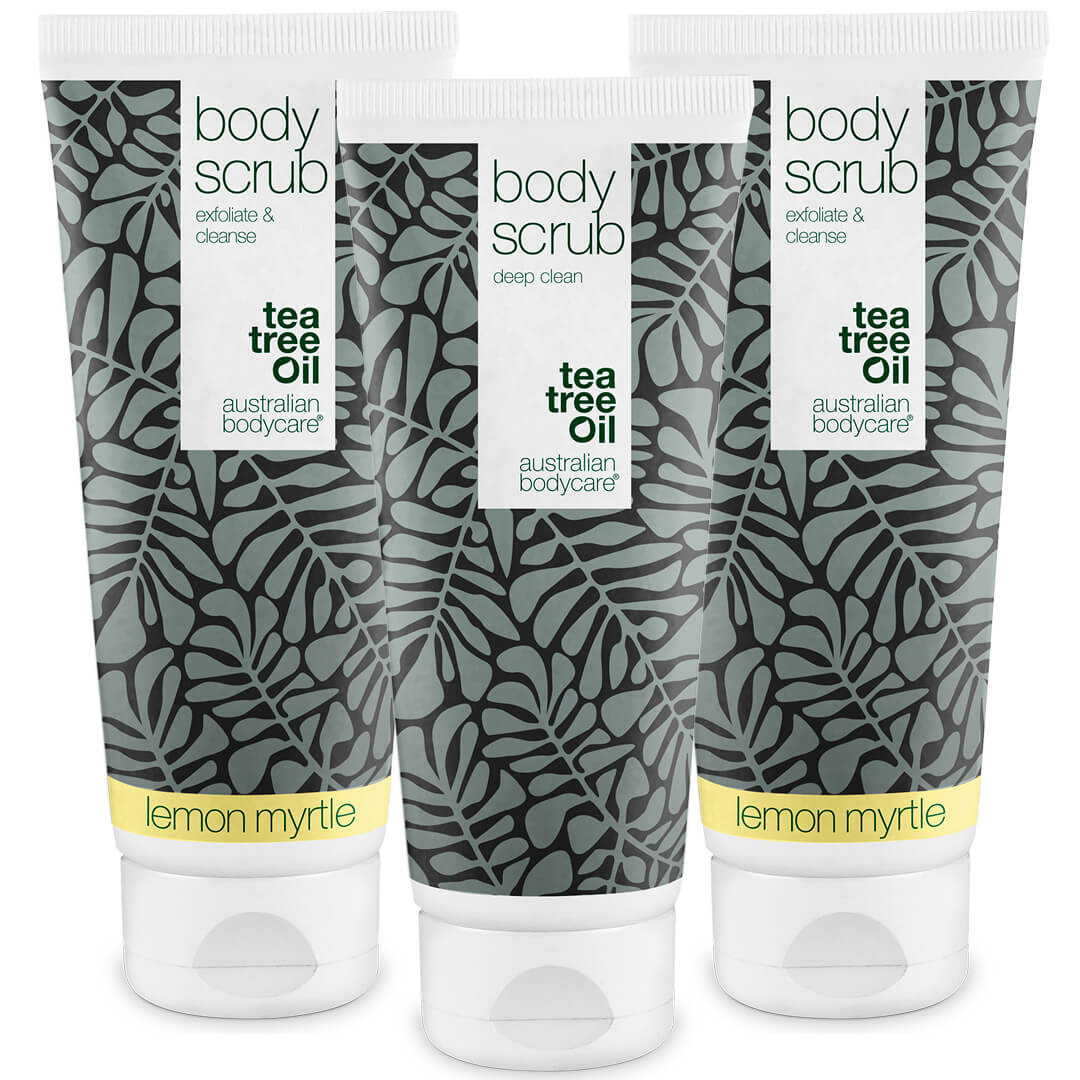 3 for 2 Body Scrub - pakketilbud — Pakketilbud med 3 body scrubs (200 ml): 2x Lemon Myrtle & 1x Tea Tree Oil