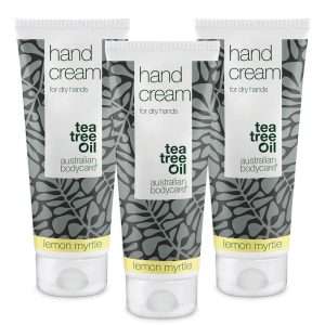 3x Håndcreme med Lemon til tørre hænder — Daglig behandling af tør, revnet og kløende hud på hænderne