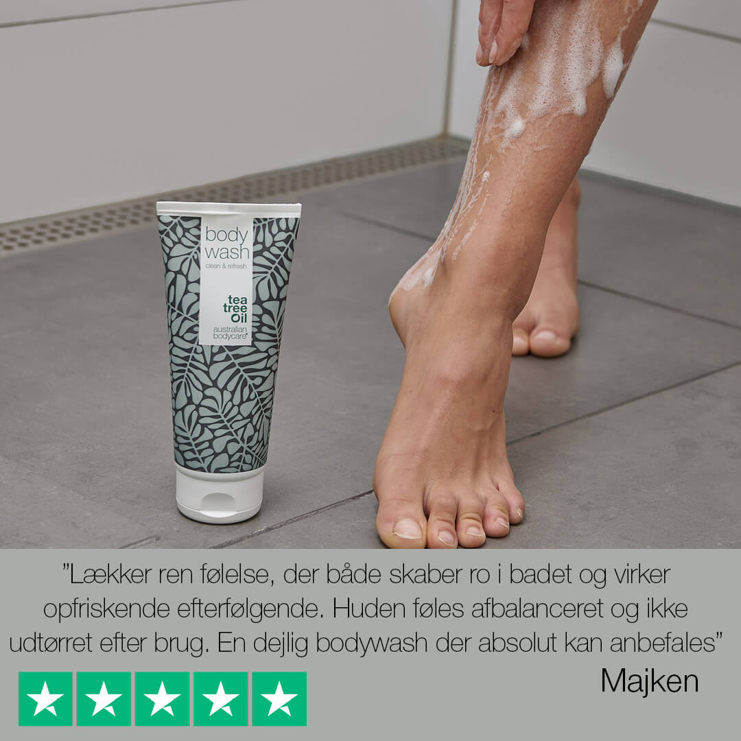 Body Wash med Tea Tree Oil — Showergel til daglig pleje og mod bumser og uren hud på kroppen Online Hot Salg