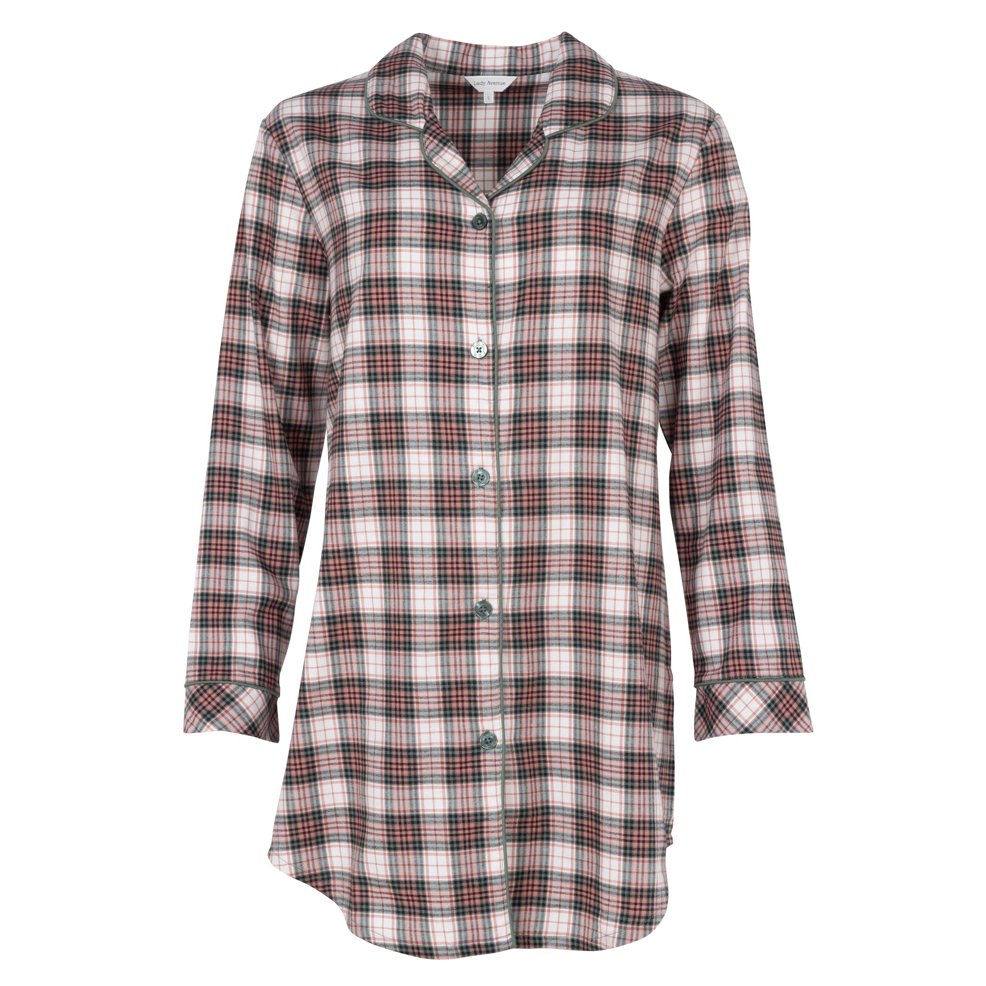 Lady Avenue Cotton Flannel natskjorte, multi