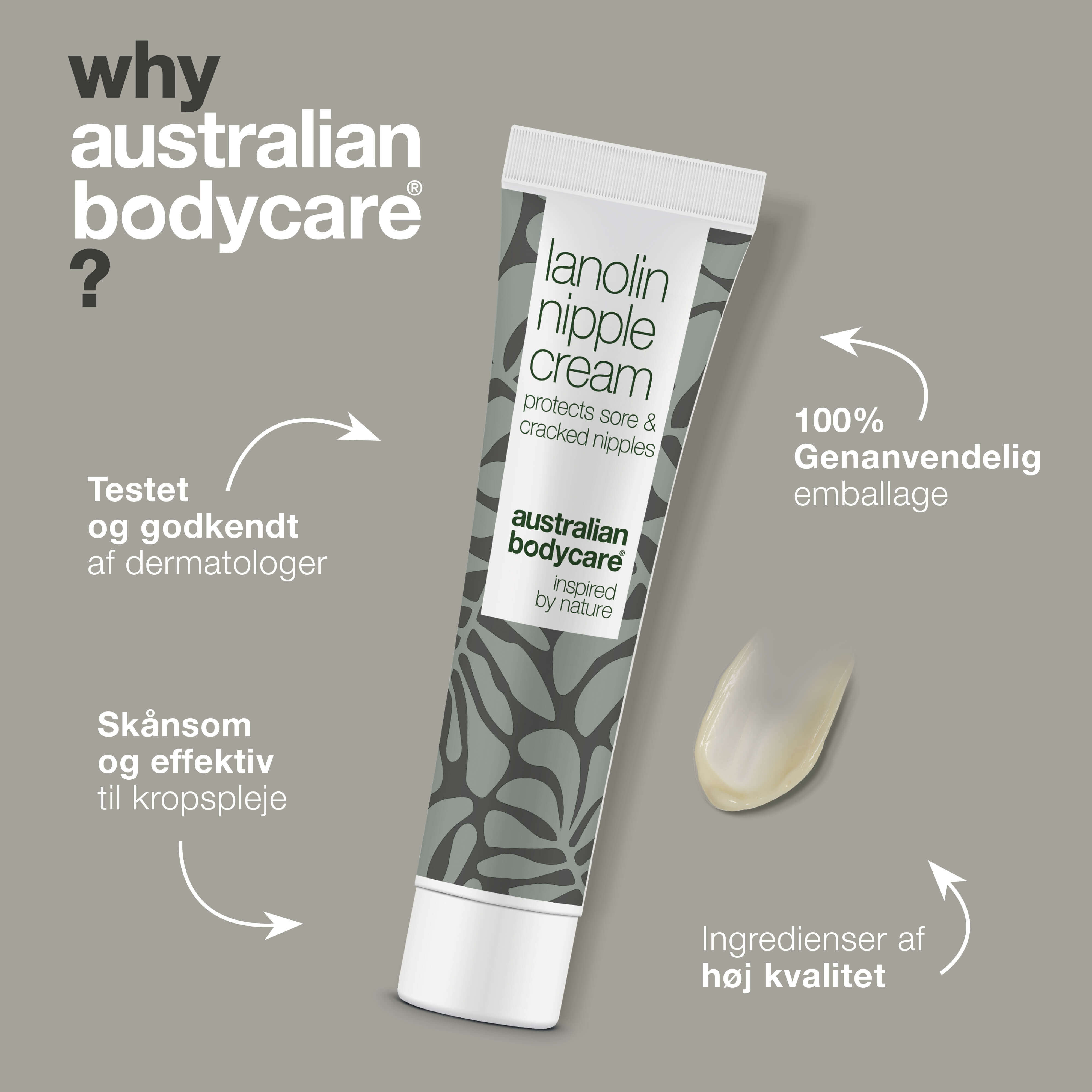 Lanolin Nippelcreme til tørre og ømme brystvorter — Fugtgivende lanolincreme til pleje af tørre brystvorter. Perfekt til amning. Online