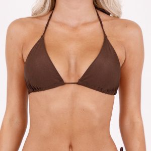 Neo Noir Skin shell bikini top, brun