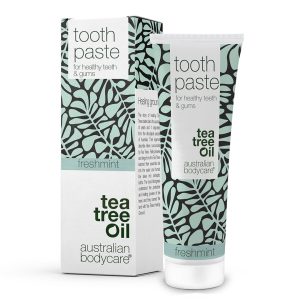 Tea Tree Oil Tandpasta med fluor — Til god mundhygiejne og pleje ved paradentose og mundsvamp