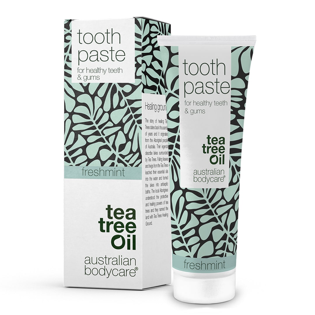 Tea Tree Oil Tandpasta med fluor — Til god mundhygiejne og pleje ved paradentose og mundsvamp