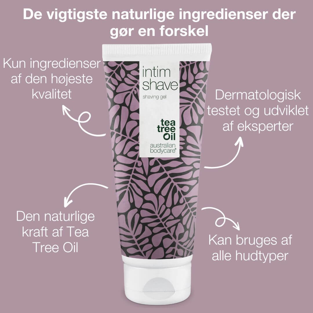 XL Sæt til intimbarbering uden røde knopper — Stor intim barbergel og aftershave balm mod indgroede hår