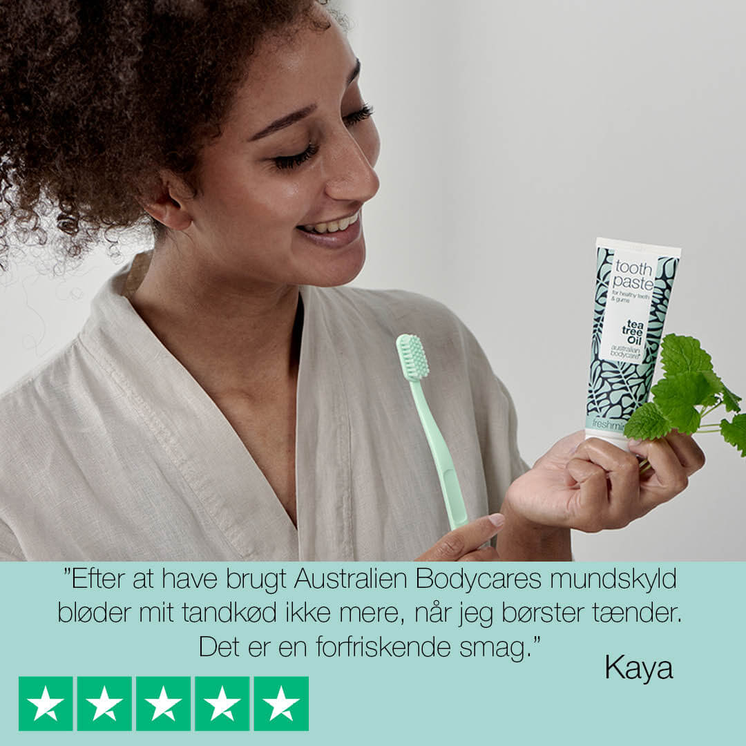 3 stk. Tea Tree Oil Tandpasta Kokos & Zink — Til daglig pleje ved paradentose, svamp og tandkødsbetændelse