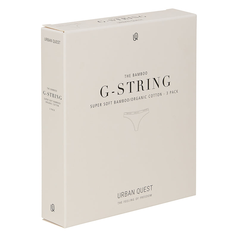 Urban Quest 3-Pack Bamboo g-streng, hvid