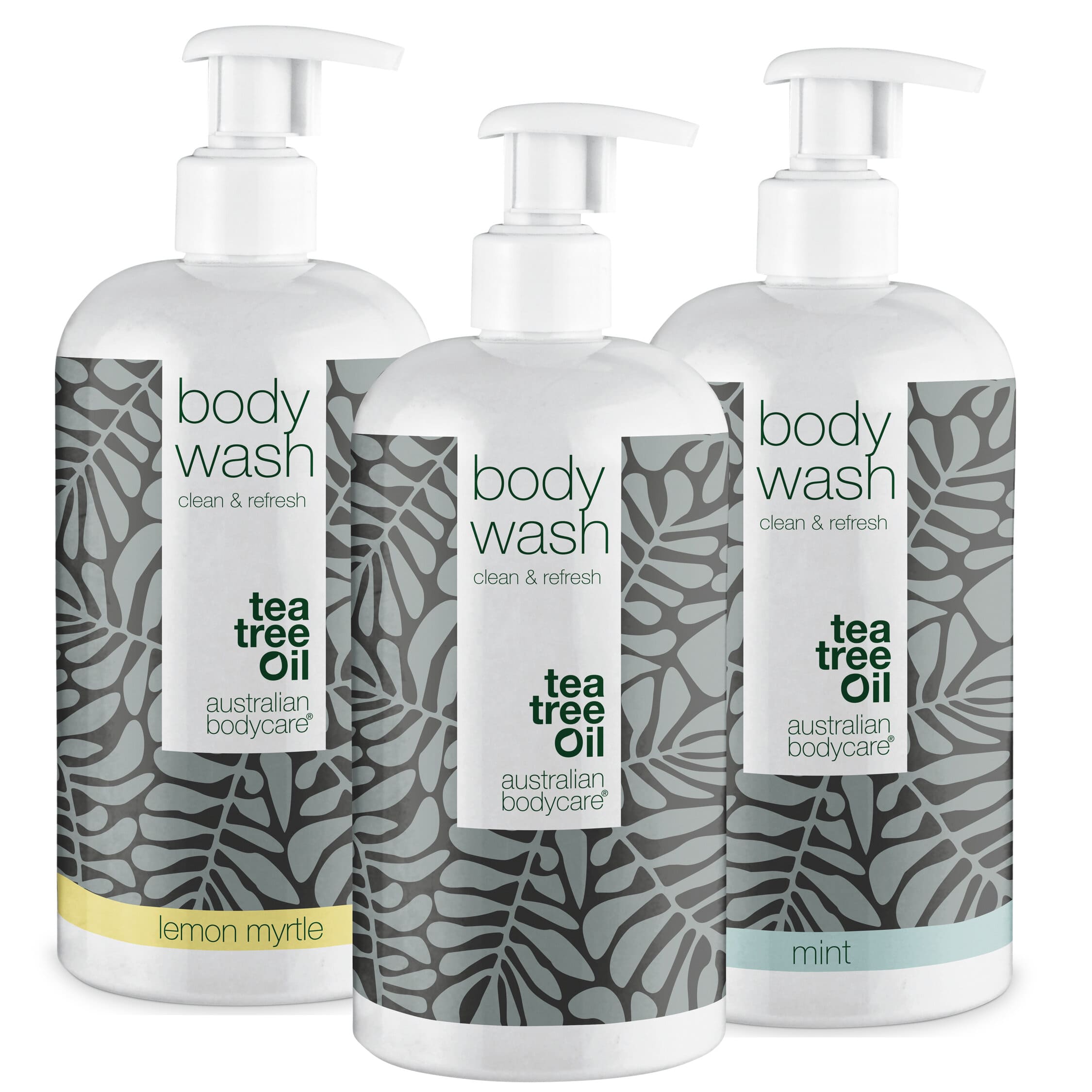 3 for 2 Body Wash 500ml - pakketilbud — Pakketilbud med 3 body wash (500 ml): Tea Tree Oil, Lemon Myrtle & Mint