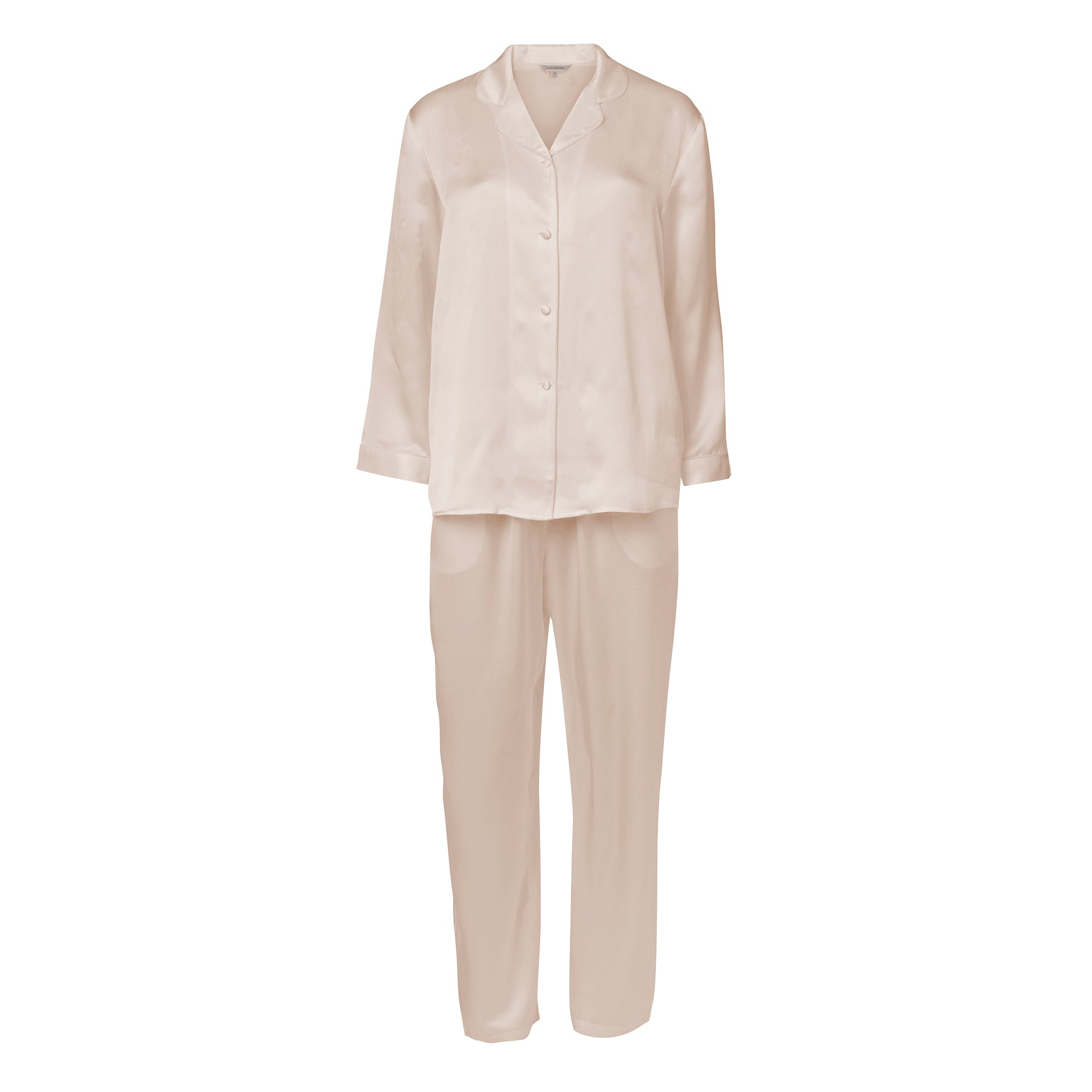 Lady Avenue Pure Silk pyjamas, creme