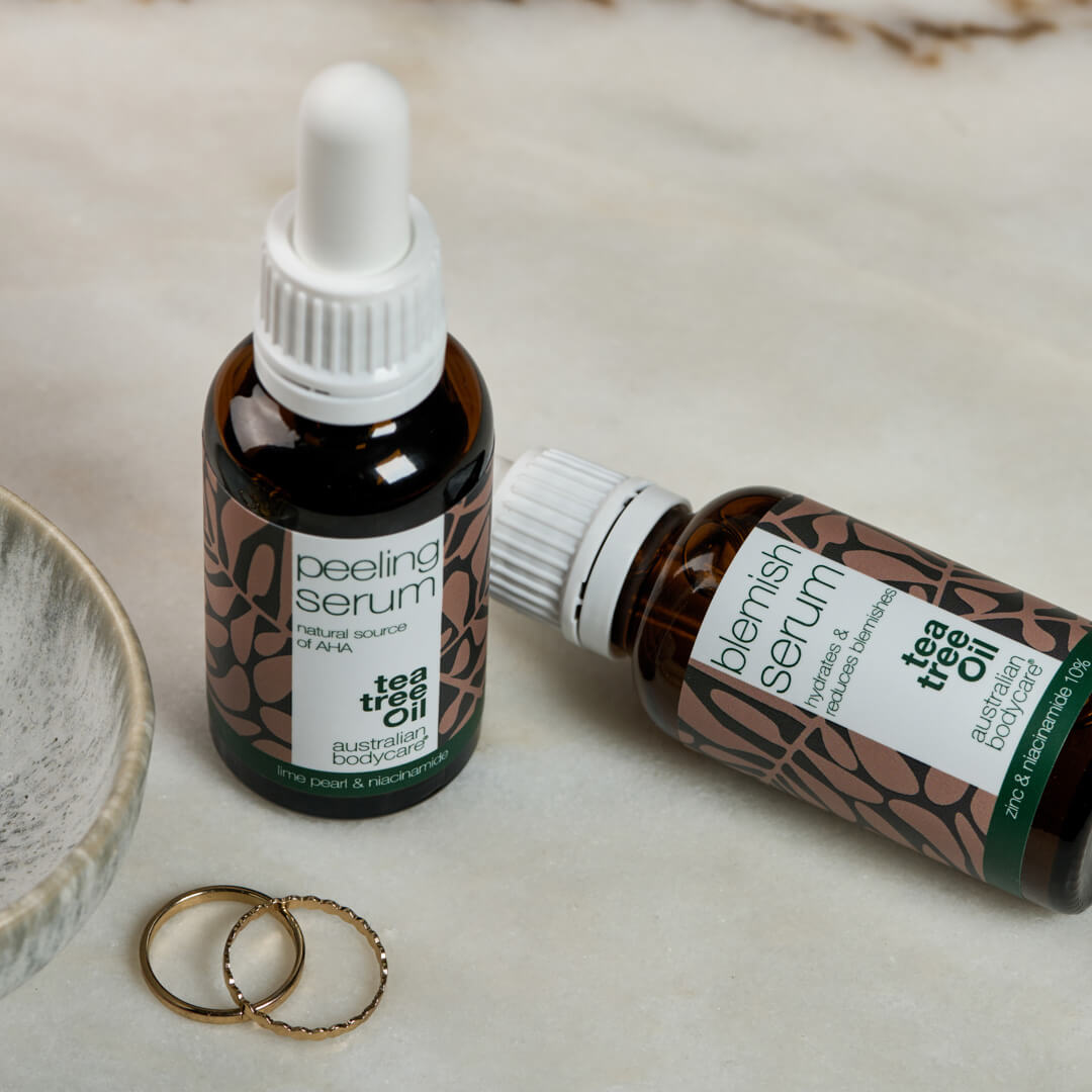 Peeling Serum til eksfoliering af huden — Naturligt peeling serum med AHA (frugtsyre) & Niacinamid for glat hud Udsalg