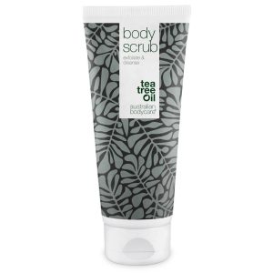 Body Scrub til bumser og uren hud på kroppen — Eksfoliering med 100% naturlig Tea Tree Oil - Også til intim brug
