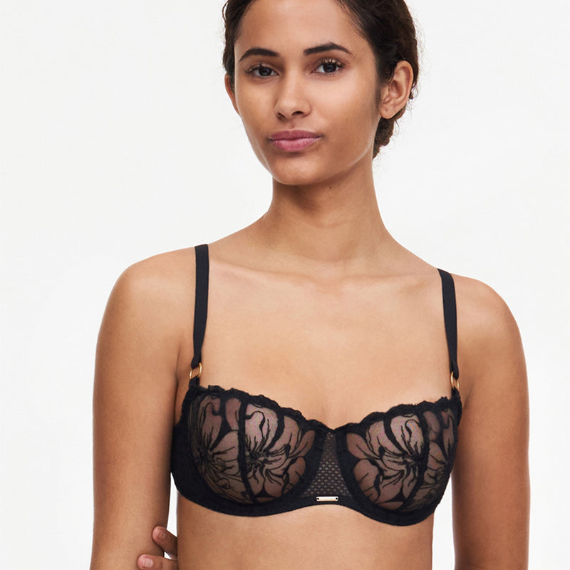 Chantelle Fleurs BH med bøjle, sort