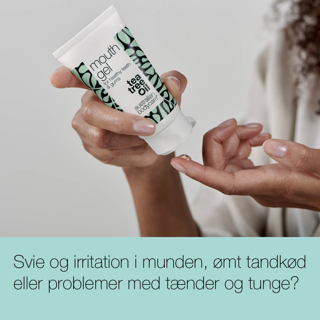 Mundpleje 5 produkter med Tea Tree Oil — Til tandkødsbetændelse & pleje ved svamp i mund & på tunge