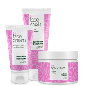 B12 Hudplejesæt mod rødme – Ansigtsrens, dag- og natcreme — B12 hudpleje til rødme og tendens til rosacea. Rens, dagcreme og natcreme der beroliger og fugter.