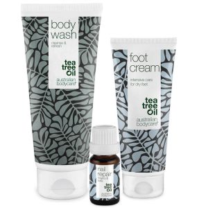 Fodplejepakke — 3 produkter til daglig pleje af tørre fødder og gule negle