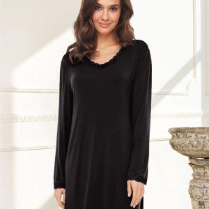 Lady Avenue Bamboo natkjole, sort
