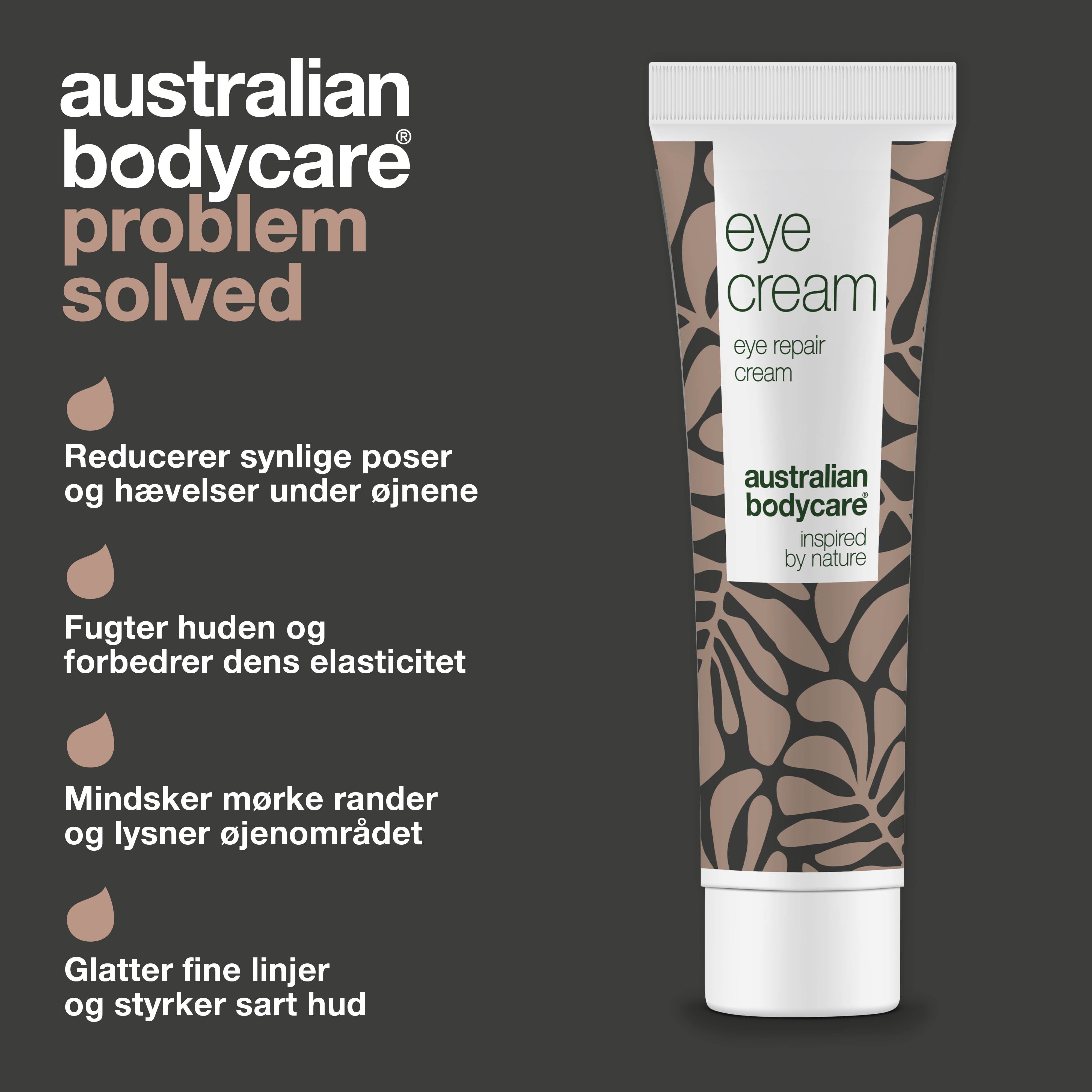 Øjencreme mod mørke rander, poser og fine linjer — Effektiv øjencreme, der reducerer poser og mørke rander. Fugter og styrker huden for et frisk og ungdommeligt udseende.