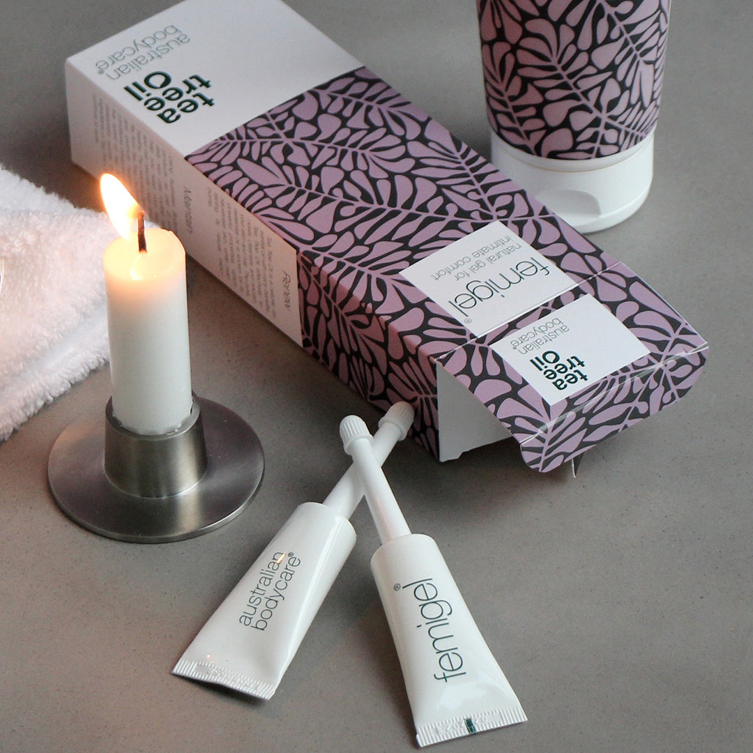 2 intimpleje produkter mod tørhed, lugt & kløe — Intimprodukter mod svie, kløe og intim irritation