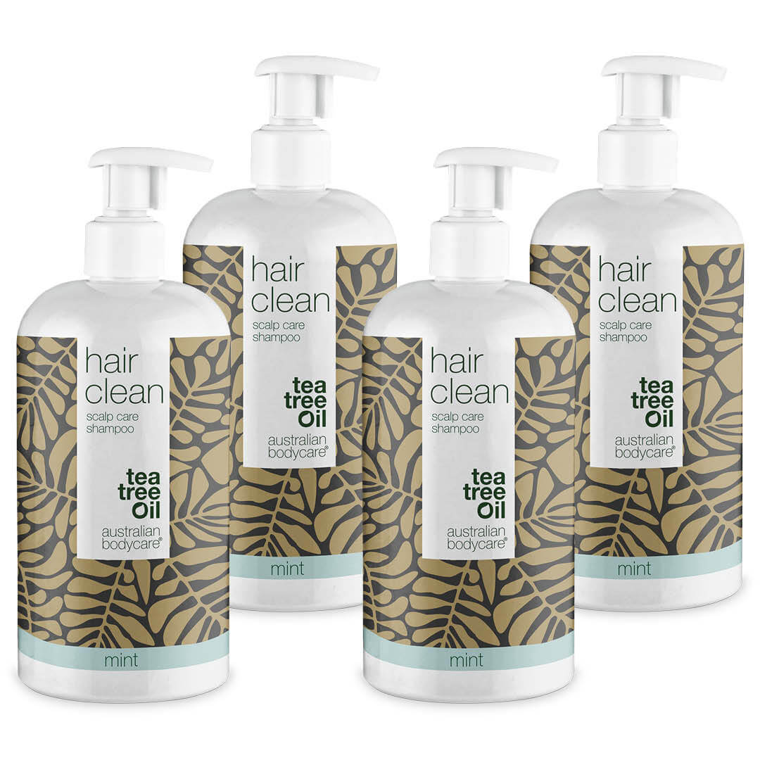 4 for 3 Tea Tree shampoo 500 ml Mint - pakketilbud — Pakketilbud med 4 shampoos (500 ml): Tea Tree Oil Mint Online salg
