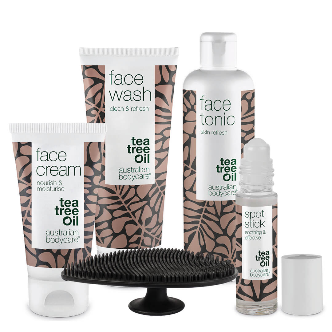 Ansigtspakke med face scrubber — 5-pak til daglig rens af uren hud med bumser
