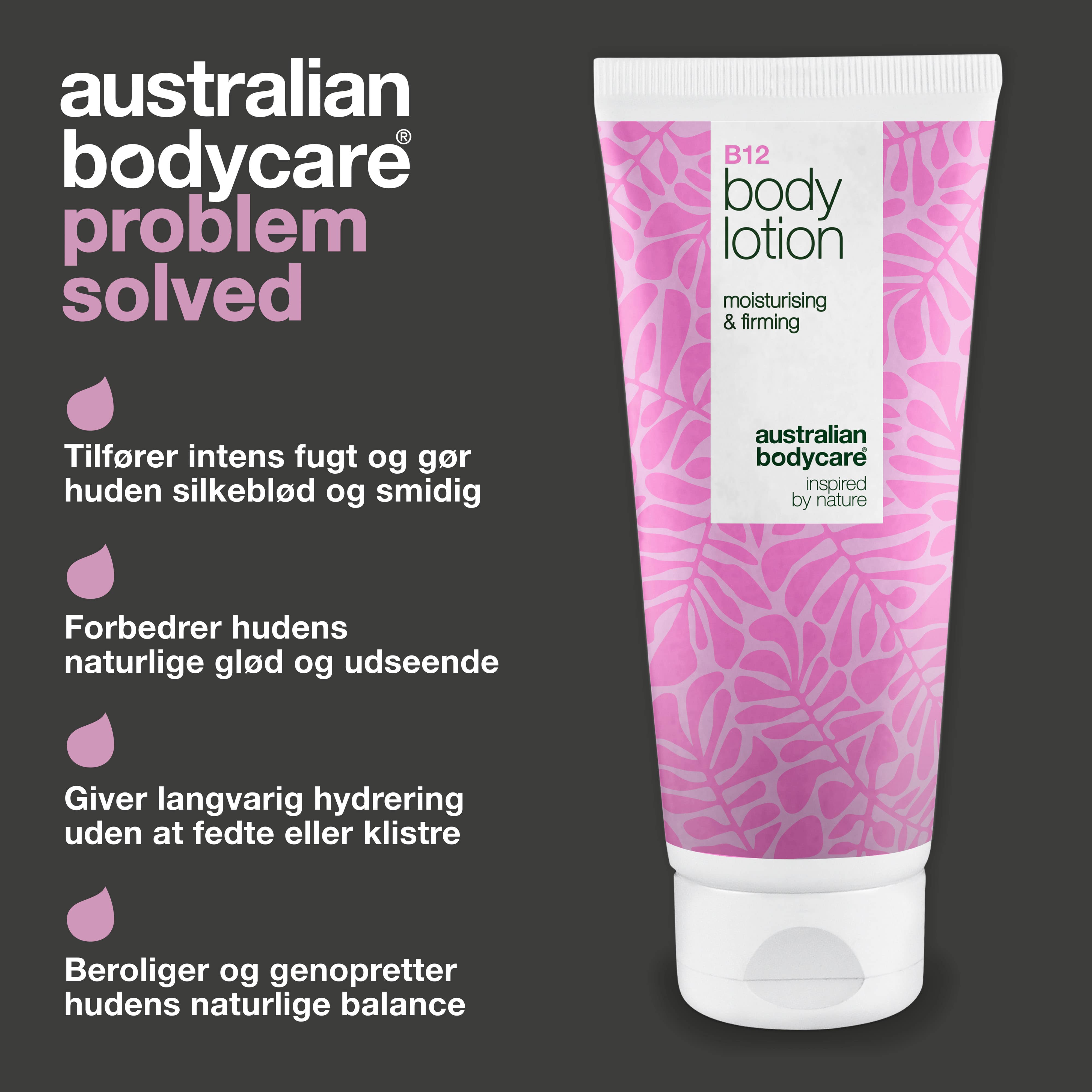 B12 Body Lotion – Naturligt inspireret fugt til alle hudtyper — B12 Body Lotion giver intens fugt og øger hudens elasticitet. Perfekt til daglig pleje og efterlader huden blød og strålende.