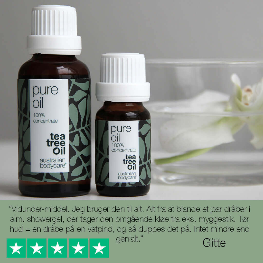 Koncentreret Tea Tree Oil til hudproblemer — 100% naturlig og ufortyndet Tea Tree Oil fra Australien