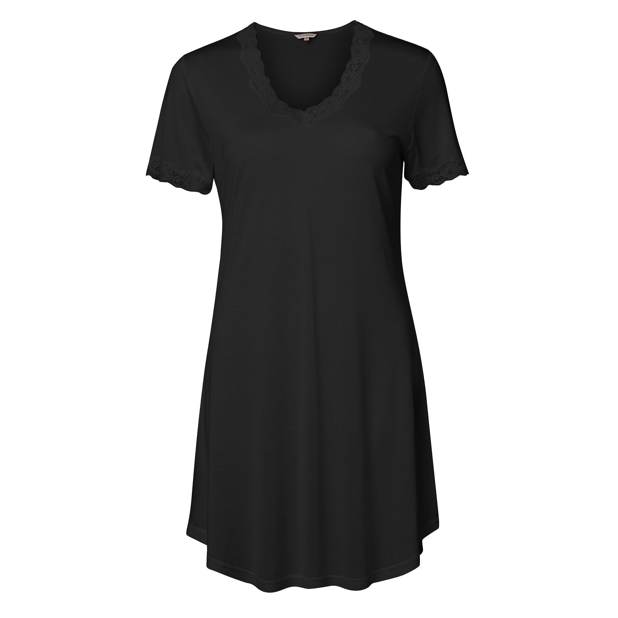 Lady Avenue Silk Jersey natkjole, sort