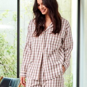 JBS of Denmark Flannel natskjorte, brun