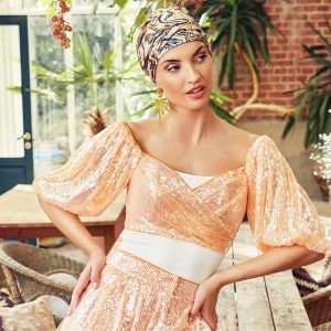 HocSapphire Turban, Wavy Caramel - Udgår