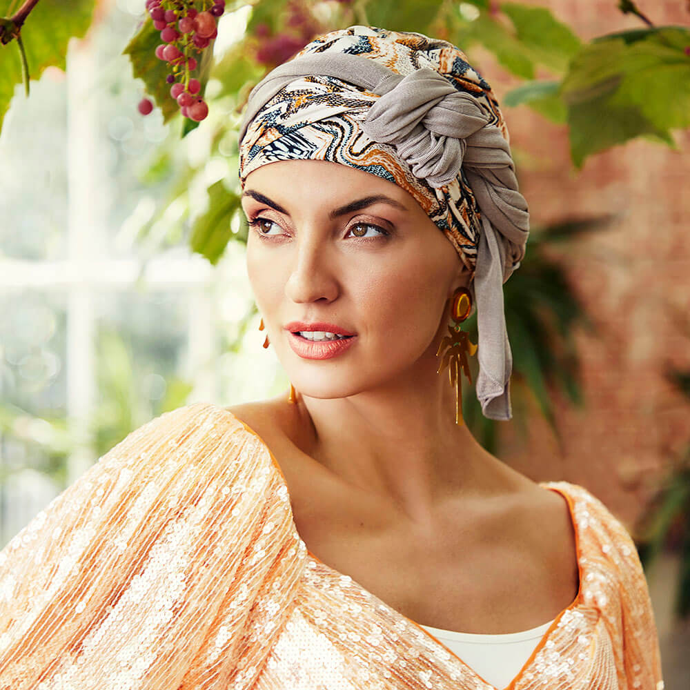 HocSapphire Turban, Wavy Caramel - Udgår