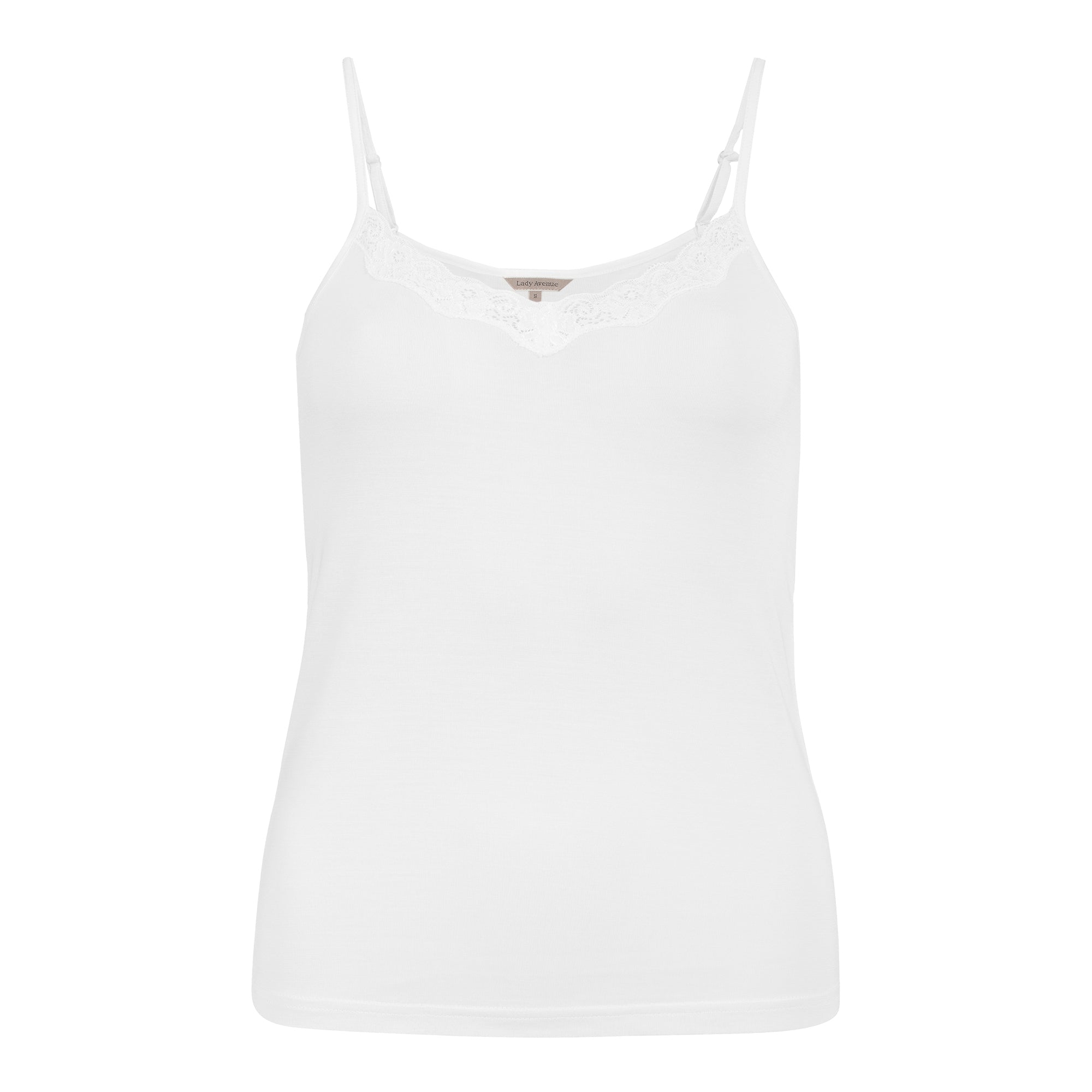 Lady Avenue Silk Jersey Camisole top, hvid Mode