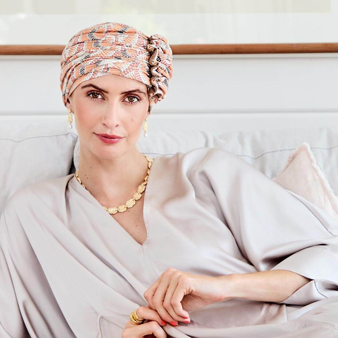 HocLotus Turban - Orange Elements Levere
