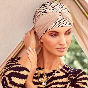 HocSienna - Boho Turban, Brown Zebra