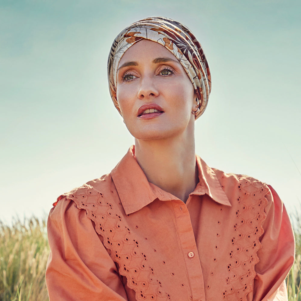 HocShakti Turban, Beige Leafs - Udgår