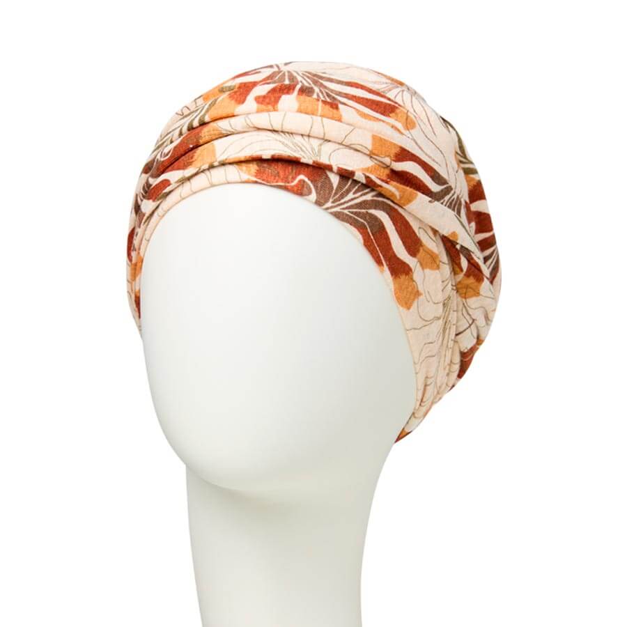 HocShakti Turban, Beige Leafs - Udgår