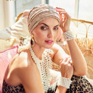 HocRuby Skye Turban, Abstract Beige