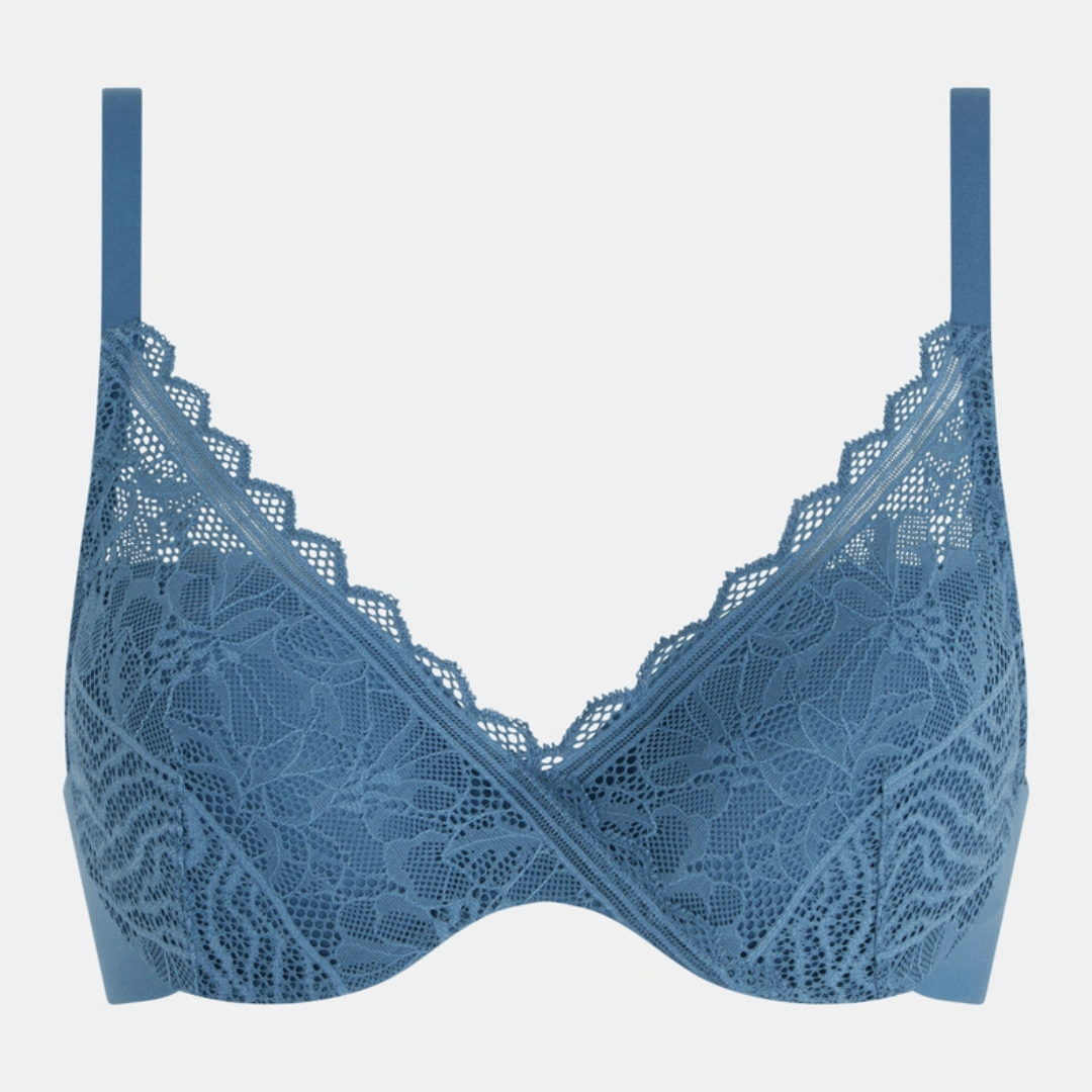 Chantelle Easyfeel Floral Touch BH med bøjle, blå