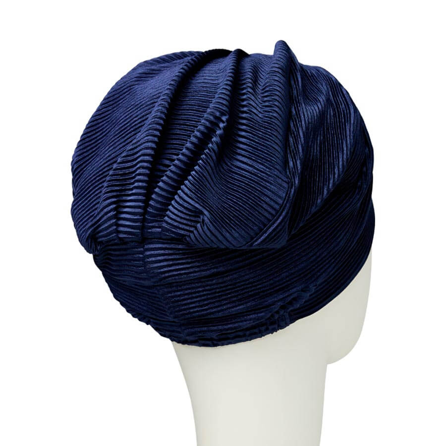 HocLuna Turban, Dark Blue Plissé - Udgår