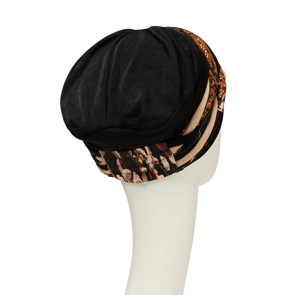 HocScarlett - Boho Turban, Black & Cotton Grass Mix