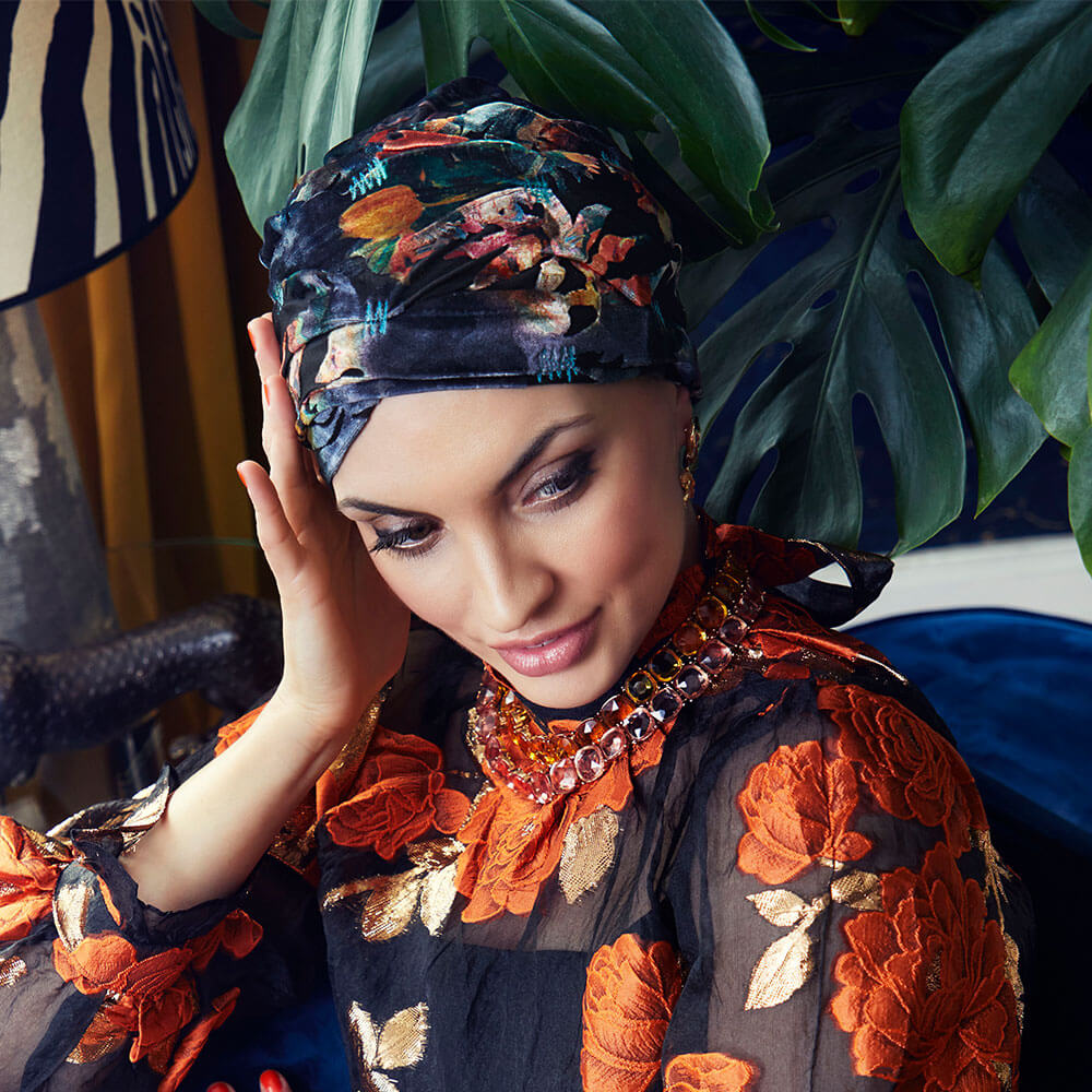 HocRuby Skye Turban, Rococo Velvet Rabat