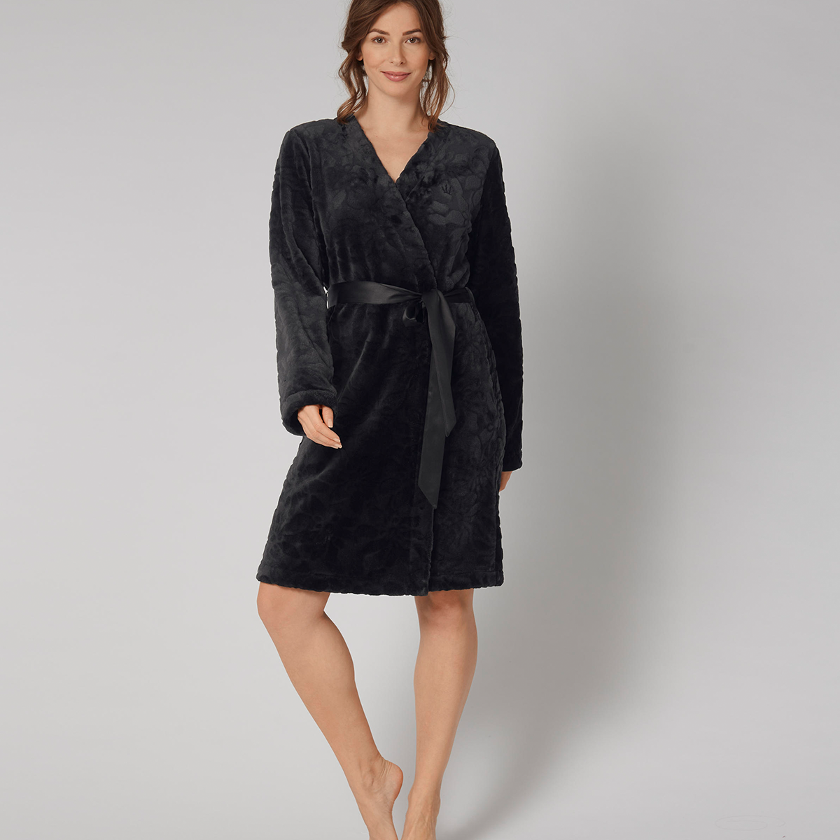 Triumph Robes Cozy morgenkåbe, sort